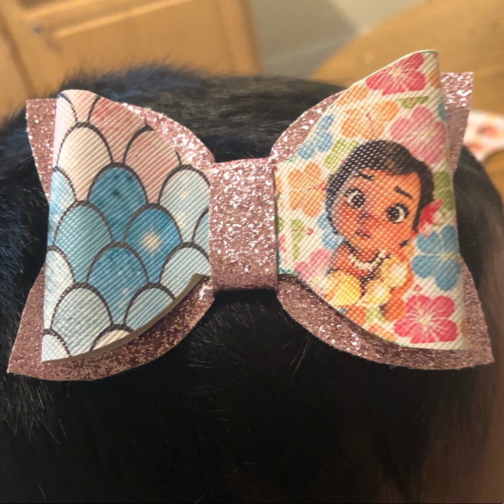 Hair bows set of 2 leather